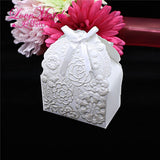 25Pcs Golden/Ivory/Sliver Printed Flower Wedding Favors Candy Boxes,7x4x9cm Christmas Gift Boxes ,Event Party Supplies Candy Box