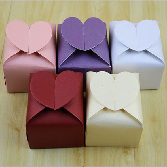 Wholesale Hot Sale Colors Love Heart Candy Box Pink Purple White Red Wedding Party Favors Candy Gifts Boxes Free Shipping