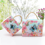 AVEBIEN Wedding Event Gift Bags Dessert Decoration Butterfly Flowers Paper Candy Box for Wedding Decoration Beautiful Gift 50pcs