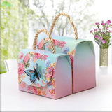 AVEBIEN Wedding Event Gift Bags Dessert Decoration Butterfly Flowers Paper Candy Box for Wedding Decoration Beautiful Gift 50pcs