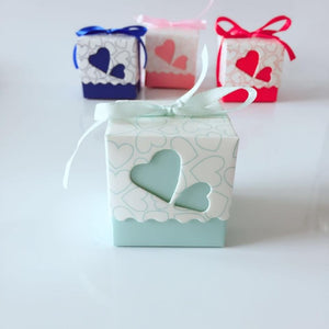 10pcs/lot DIY Beautiful Candy Box with Ribbon Wedding Birthday Favor Gift Boxes Sweet Hearts Cute Box Happy Event Supplies