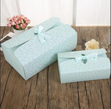 10pcs High-grade Large cardboard Gift box+ribbon packaging wedding, Pink/Blue Rectangle gift paper boxes packing for girls