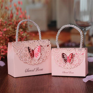 20 pcs/lot  Wedding candy box creative hollow carved  fold butterfly wedding gift box Chinese wedding exquisite candy box