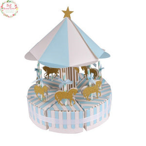 Free Shipping 8pcs Carousel Gift Box Wedding Favors Party Baby Shower Souvenirs Candy Box Birthday Party Decorations Kids