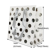 2pcs Silver Gold Polka Dots Paper Bags with Handles Gift Bags Candy Box Gift Package for Cookie Jewelry Wedding Birthday Decor