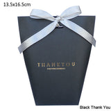 5pcs Upscale Black White Bronzing "Merci" Candy Bag French Thank You Wedding Favors Gift Box Package Birthday Party Favor Bags