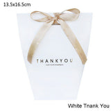 5pcs Upscale Black White Bronzing "Merci" Candy Bag French Thank You Wedding Favors Gift Box Package Birthday Party Favor Bags