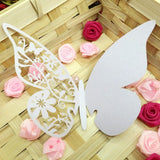 50pcs Wedding Cards Shiny Silver/Gold/Purple/Green Butterfly Shape Place Card Wedding Birthday Party Wine Glass Table Decoration