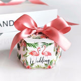 New Europe Hexagon Style Candy Box Wedding Favors Paper Gift Boxes with Ribbon Baby Shower Birthday Gifts Bag Party Supplies