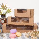 kraft paper gift box with window cupcake mooncake cookies DIY dessert packing box gift carton box