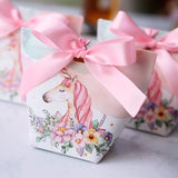 30pcs Creative European Cartoon rabbit deer Unicorn Candy Boxes Wedding Favors Bomboniera Party Gift Box paper package Candy Bag