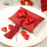 Free Shipping Paper Pillow Red and Cream Wedding Decoration Favors and Gifts Baby Shower Candy Boxes Gift Packaging