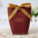 50 Pcs Creative Floral Wedding Favors Candy Boxes Bomboniera Giveaways Box Sachet Party Gift Box Paper Gift Bags Candy Bags