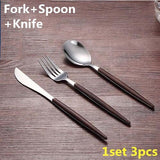 1-4sets Portable Gold Cutlery Set 304 Stainless Steel Dinnerware With Plastic Handle For Kids Dinner Travel Tableware Set