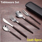 1-4sets Portable Gold Cutlery Set 304 Stainless Steel Dinnerware With Plastic Handle For Kids Dinner Travel Tableware Set